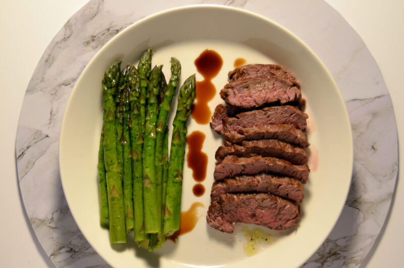 Fillet Cap Steak with Steamed Asparagus