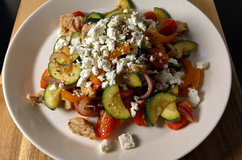 Mediterranean style one-pan chicken