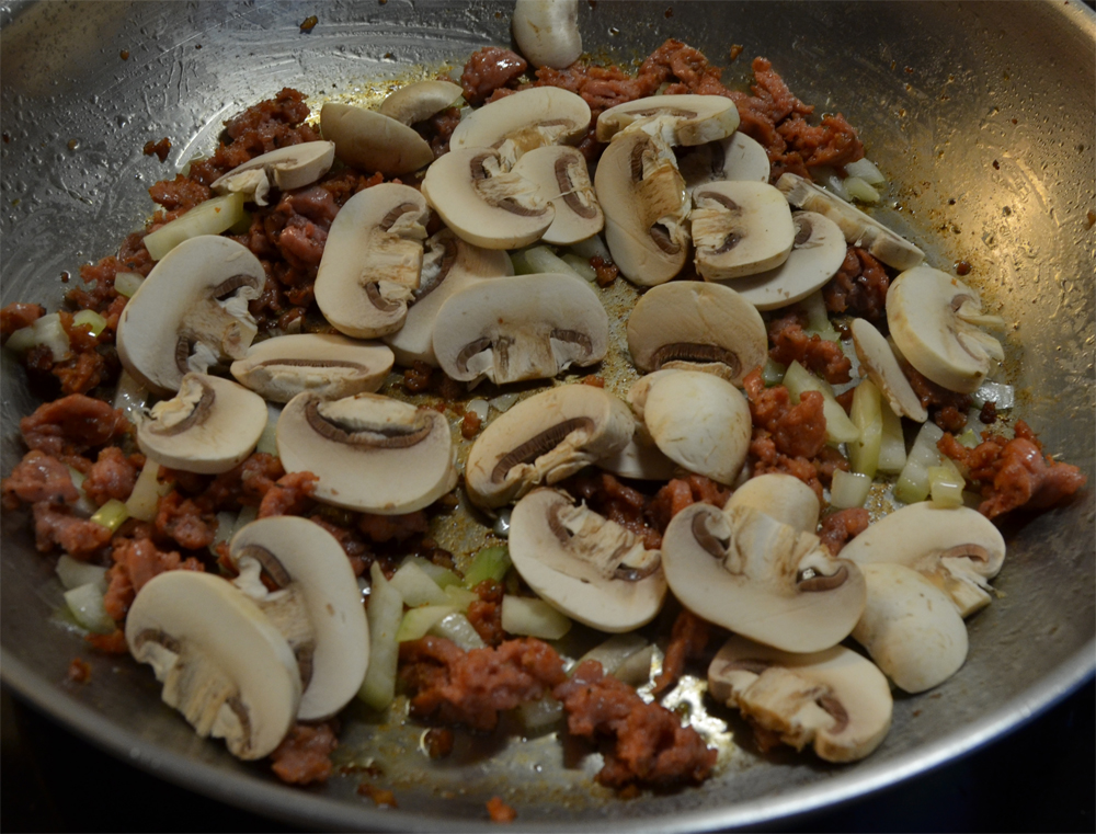 Mushrooms and onion