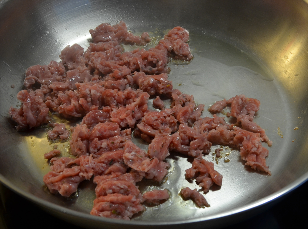 Sausage on pan